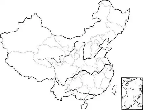 中国省区空白图
