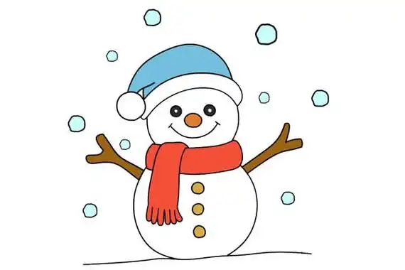 简笔画雪人的画法雪人简笔画步骤图解教程
