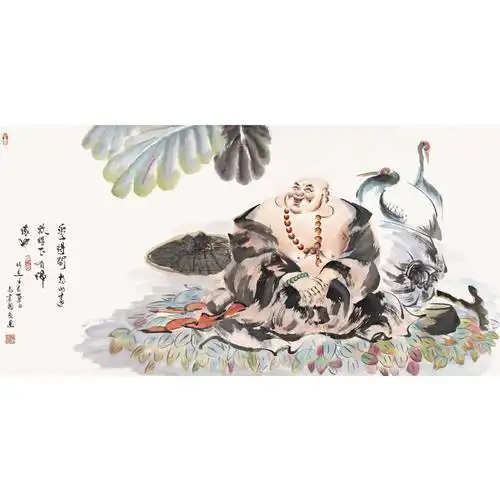 尚建国国画作品《【大自在弥勒佛56】作者尚建国》