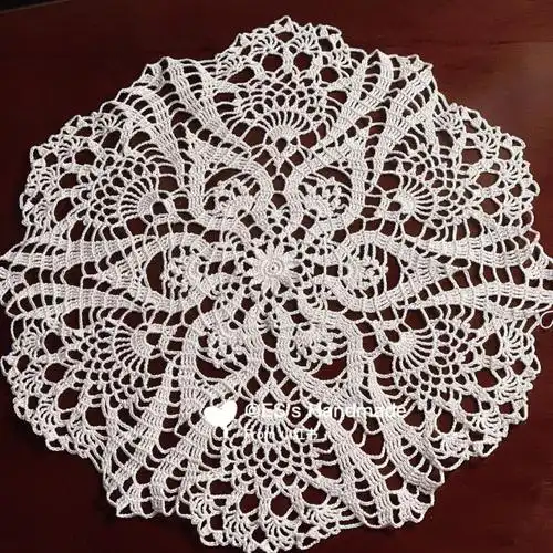 钩针蕾丝大桌布进行时附图解