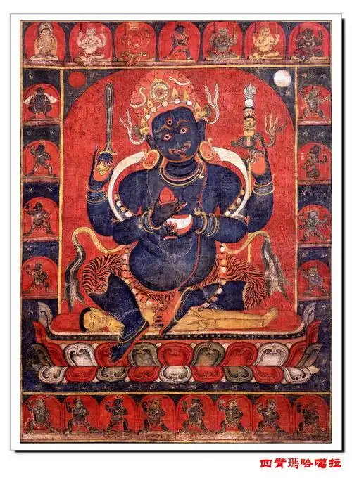 藏传佛教诸财神——四臂玛哈嘎拉(可打印精美图文)
