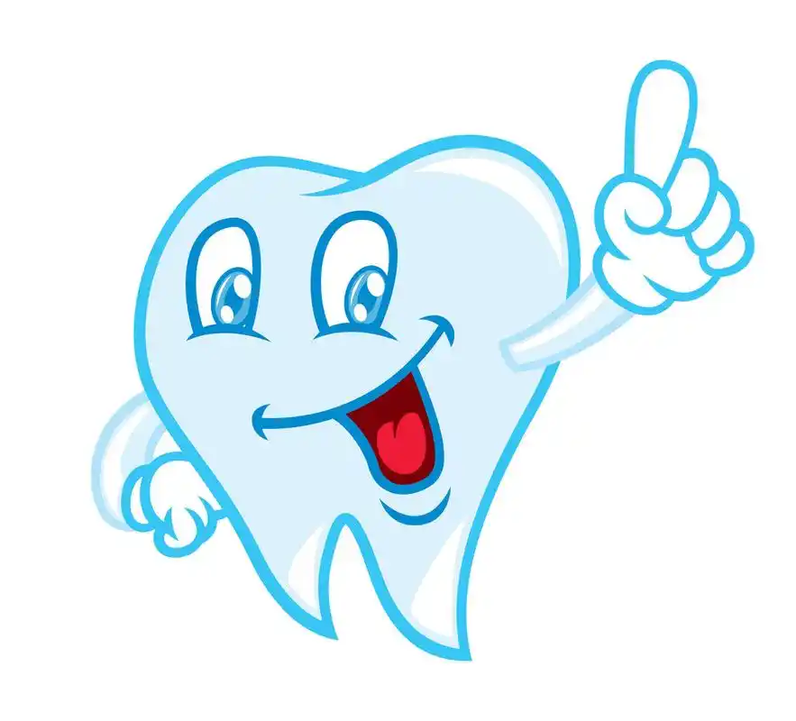 卡通的牙齿,孤立的白色背景上的卡通牙齿