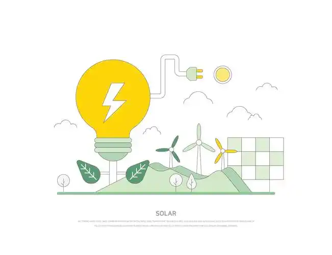 12款环保新能源风力发电太阳能插画ai矢量素材 wind power vector