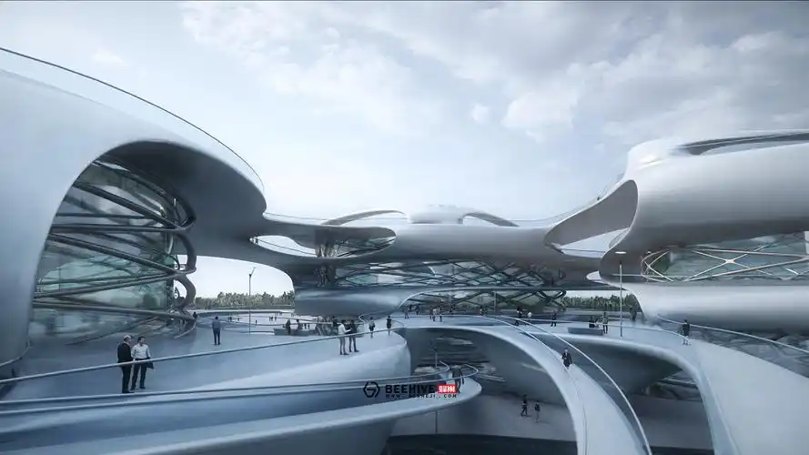 lumion未来科幻感建筑动画 / 西安-临潼三里河文体中心