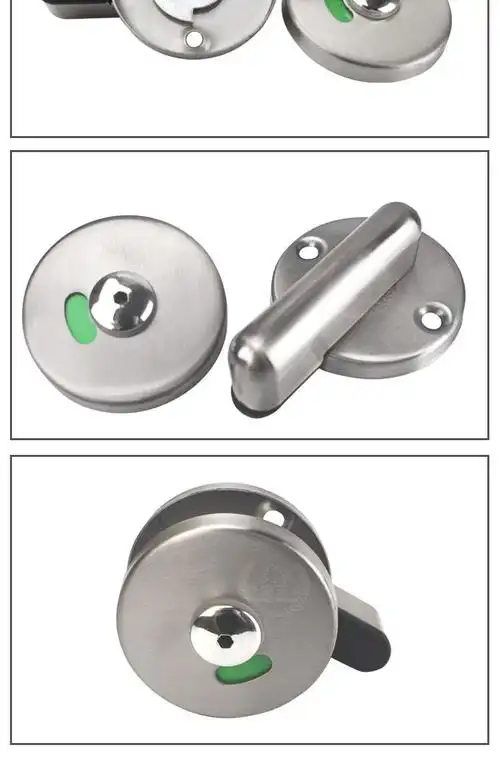 公共厕所卫生间隔断门锁五金配件不锈钢锁有人无人指示锁门扣平门