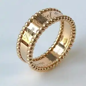 【99新】梵克雅宝vca万花筒滚珠边戒指男女通用指环54