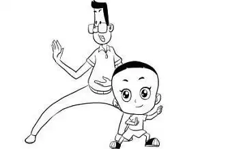 大头儿子简笔画可以多一点吗