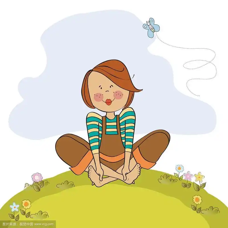 浪漫的女孩赤脚坐在草地上