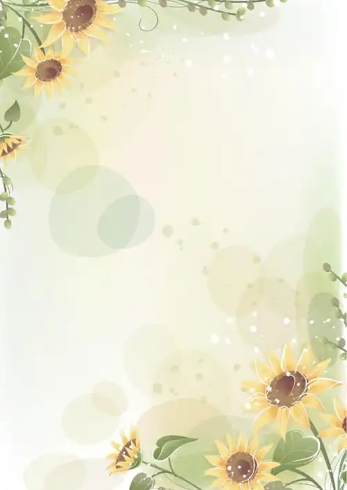 向日葵梦幻信纸word模板_向日葵梦幻信纸word模板下载_背景/信纸-脚步