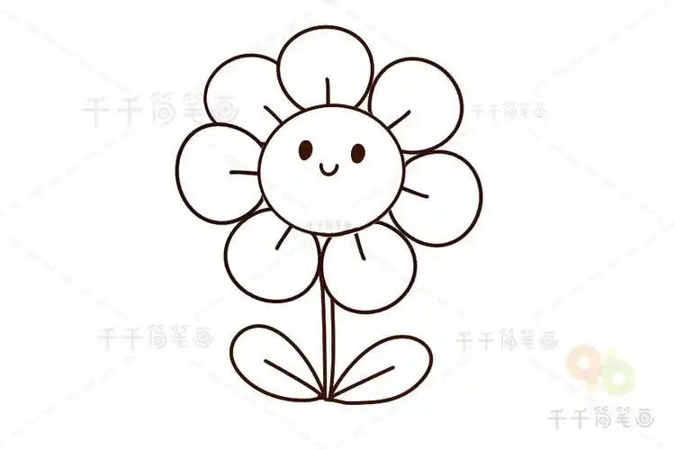 花朵简笔涂色画培养孩子的画画兴趣