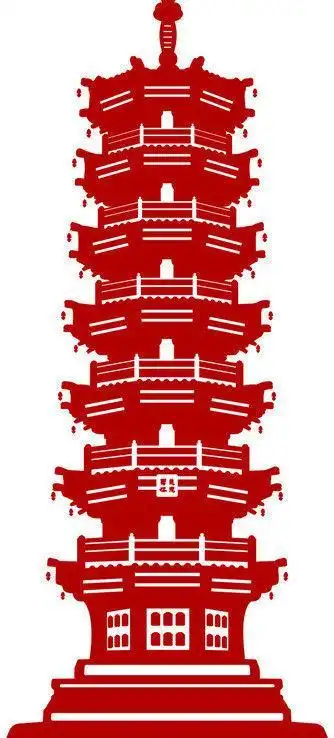 各地名胜古迹风景建筑古寺庙景物写实剪纸设计定制塔那古北朝幕群中