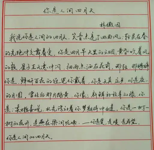 林徽因《你是人间四月天》钢笔字手写笔友钢笔书法习作欣赏