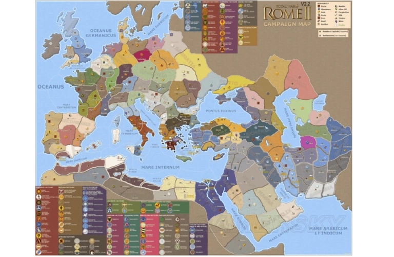 罗马2全面战争.v2.2(原版战役)资源和奇迹分布图