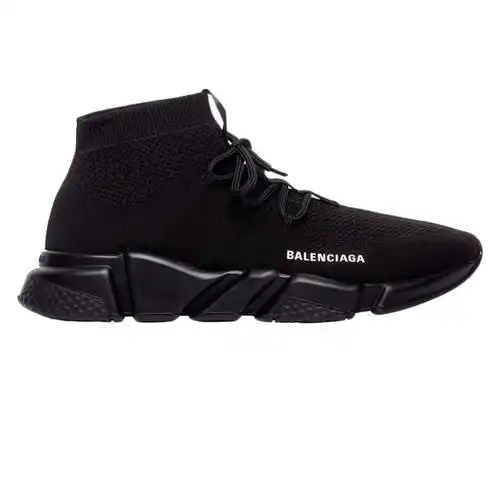 balenciaga巴黎世家男鞋speed绑带运动鞋黑色袜式设计搭配同色鞋带