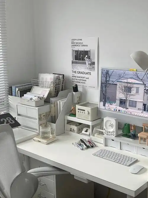 书桌日常我的简约白色ins风书桌