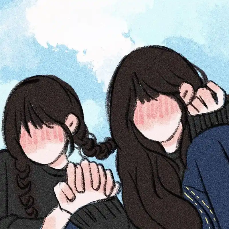 和姐妹对天空拍照 二到四人闺蜜头像 拿图dd 有图片参考