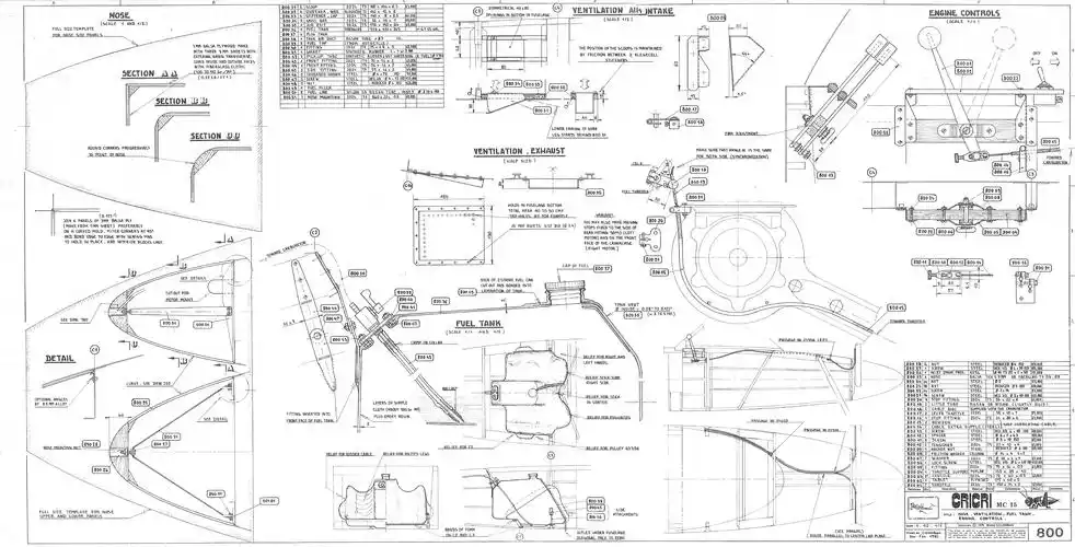 蟋蟀超轻型飞机图纸