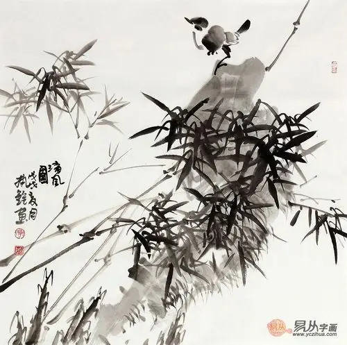 郭执铨写意竹子图《清风图》(作品来源:易从网)