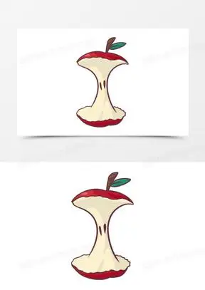 手绘卡通苹果核免抠元素