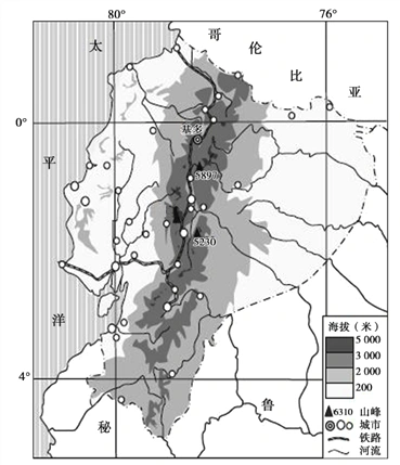 厄瓜多尔(如图)又名"赤道之国"[高三][地理]-【生意地·k12教育】