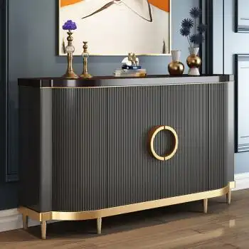 简约现代玄关柜轻奢风意式极简入户进门玄关柜鞋柜一体实木边柜 1.