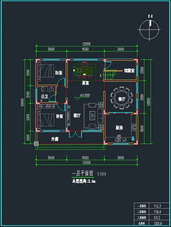 乡村自建房别墅设计方案分享.占地面积:120平方米,12*1 - 抖音