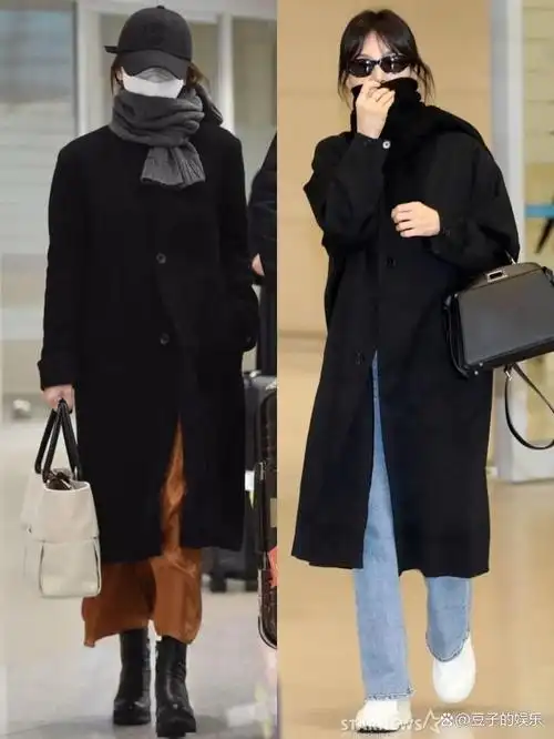 宋慧乔机场街拍!大衣 围巾,保暖又洋气