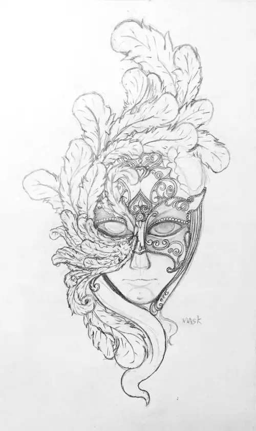 面具的绘制舞会面具