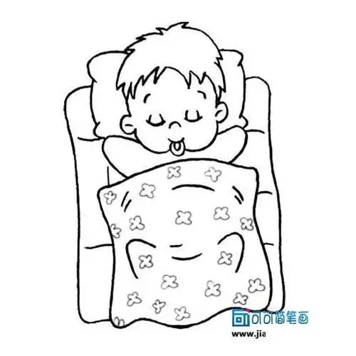 小朋友晚安睡觉简笔画(简笔画图片大全) -【爱个性】