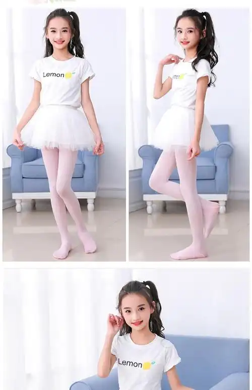 涟画儿童舞蹈袜白色女童连裤袜春秋薄款夏季宝宝丝袜连体长筒袜子中大
