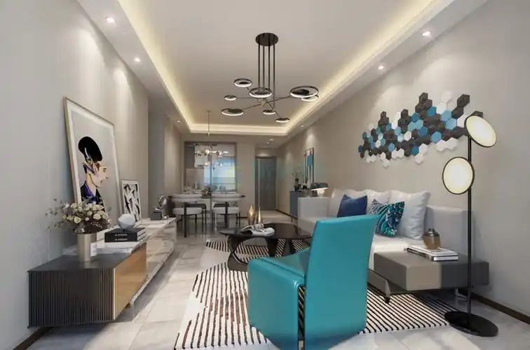 a户型 3房2厅1厨1卫 建面75㎡样板间效果图:客厅.png