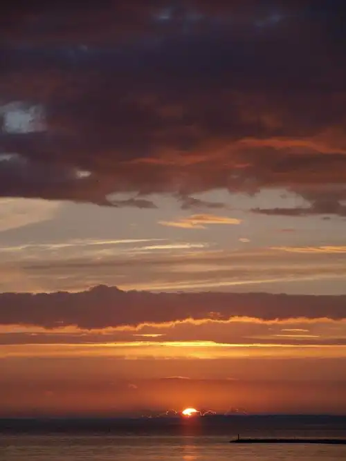 日落,海,傍晚的天空,心情,波罗地海,浪漫,自然