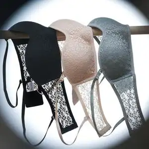 k-jp260蕾丝无钢圈轻薄隐形无肩带文胸小胸防滑硅胶配肩带内衣女