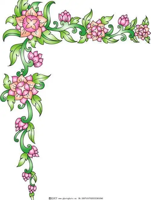 边框简笔画花纹彩色