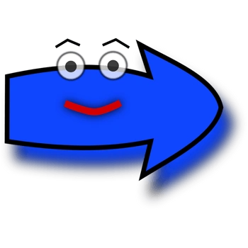 蓝色可爱卡通向右箭头