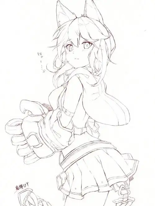 原画学习第一天临摹线稿001