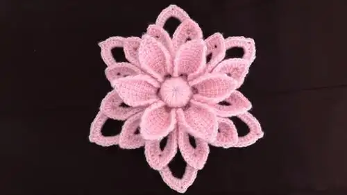 创意针织diy,教你钩织"三维立体花朵"的方法,非常漂亮