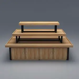 超市中岛柜堆头货架化妆母婴饰品展示柜鞋台柜图书玩具流水台柜