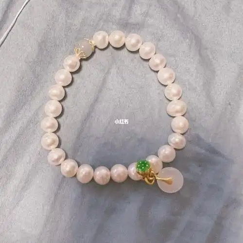 diy翡翠珍珠手串