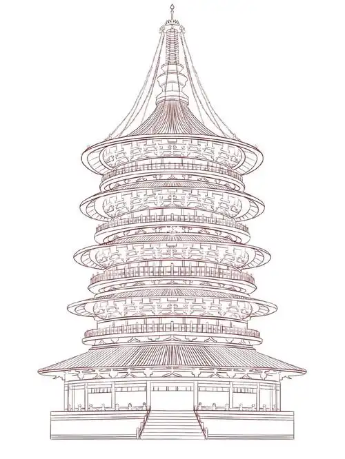 国风插画建筑