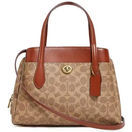 【包邮包税】coach/蔻驰 女包 时尚百搭 女士棕色手提包 593b4_tan