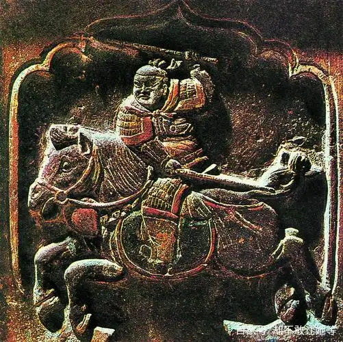 女真骑马武士砖雕.