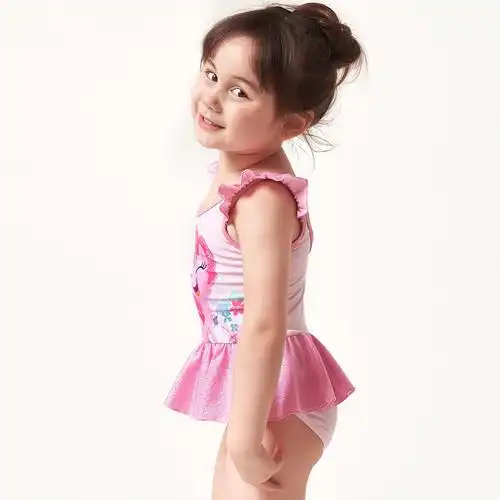 儿童小马宝莉连体泳衣 女童宝宝卡通游泳衣 女孩小中童泳装