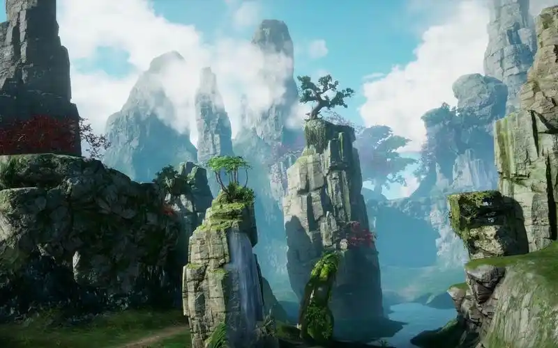 剑灵风景ue4(情缘崖-修炼谷)