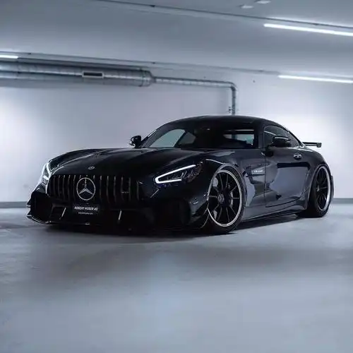 奔驰amg gtr pro全黑,黑武士超帅