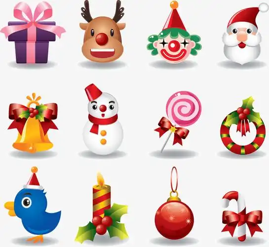 手绘圣诞节系列装饰图案