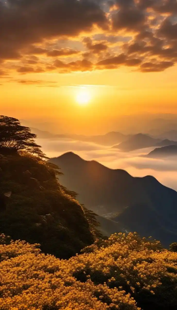 早上好!当太阳升起的时候,世界变得明亮和温暖.