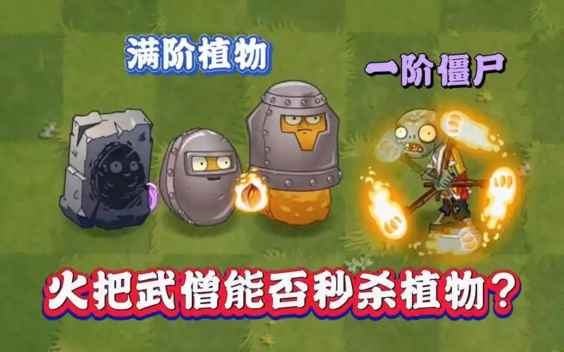 pvz2:一阶火把武僧僵尸能否秒杀满阶坚果?
