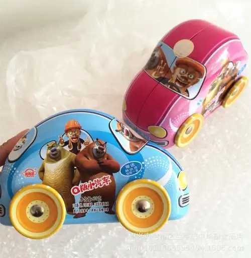 熊出没系列q版小汽车夹心饼干灌心饼干内赠精美贴纸儿童玩具