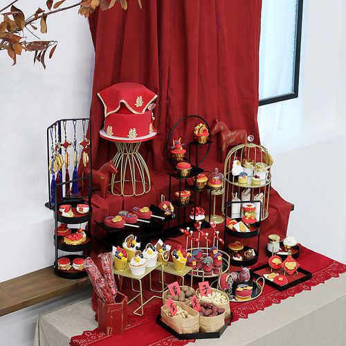 中式婚礼摆台铁艺架子 婚庆甜品台创意蛋糕架  婚房布置喜庆托盘